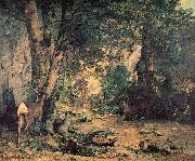 Gustave Courbet A Thicket of Deer at the Stream of Plaisir Fountaine oil painting on canvas